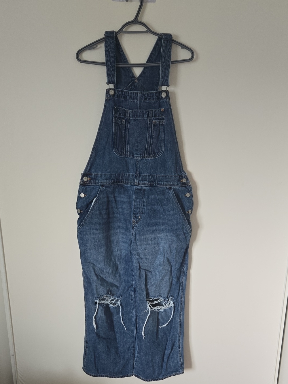 Old Navy Denim Baggy Wide-Leg Overalls - Blue - Picture 1 of 6